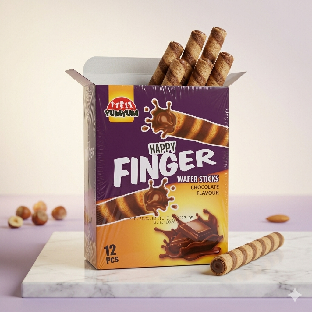Happy Finger Wafer Sticks 12pcs